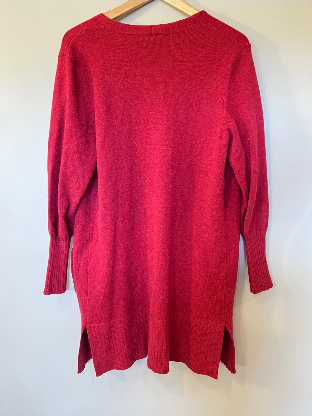 cleo Open-Front Longline Cardigan Sweater - Raspberry Pink - Picture 3 of 4